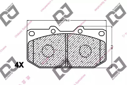 Комплект тормозных колодок DJ PARTS BP1489